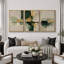 «Sage Green Gold Layered Block Abstract Art», images de salon, impression sur toile encadrée, 3 pièces-131500769-131500772