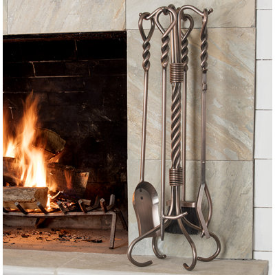 Uribe Bronze Fireplace Tool Set