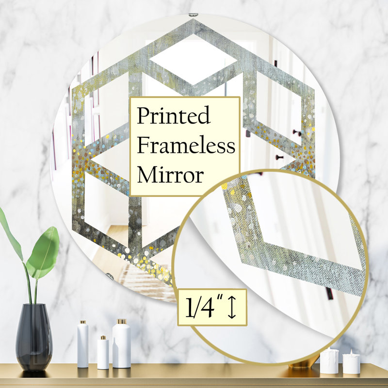 Miroir mural Rain Abstract III Hexagon Star, H 31,5 po x l po
