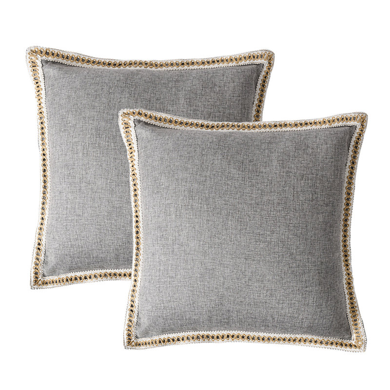 Housse de coussin de couleur, Gris, Carré 18 po