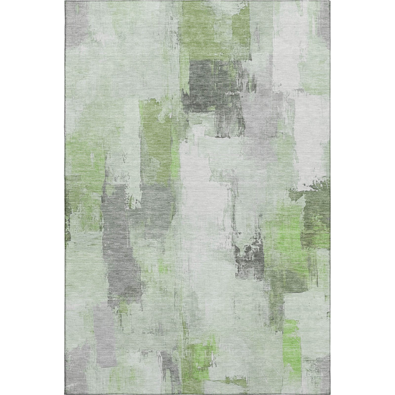 Premium Machine Washable Pinkston Abstract Rug, Rectangle 10' x 14'