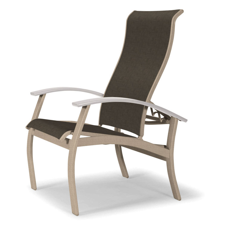 Chaise de patio Askar, Blanc, Beacon taupe Sunbrella®, Désert texturé