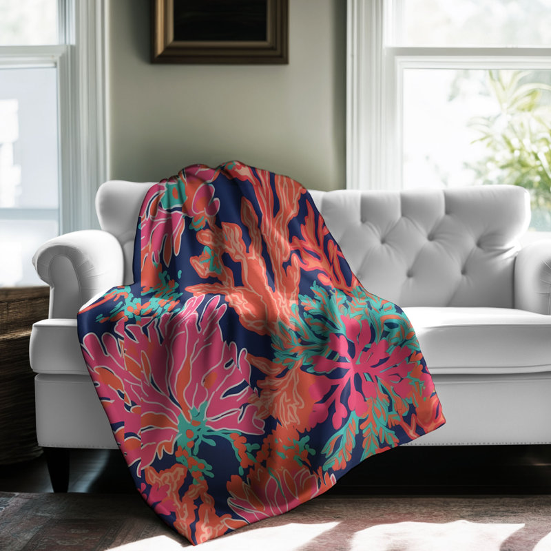 Jeté Coral Reverie - 1 pièce Sherpa Premium, Lit simple