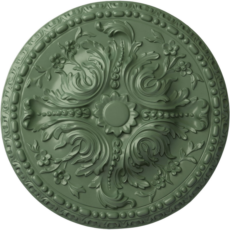 Endurathane Raymond Ceiling Medallion, 18 1/8"OD 3 5/8"ID x 1 1/8"P (Fits Canopies up to 5 1/8"), Hand-Painted Antique Copper Finish