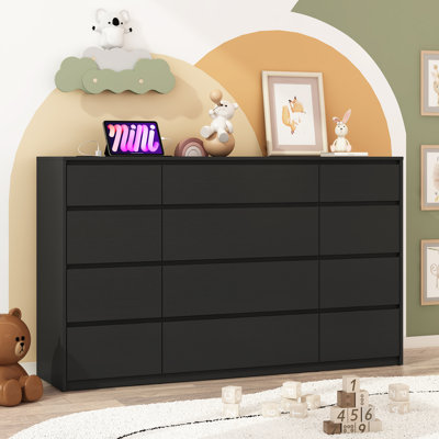 12-Drawer 63" Dresser With Charging Station