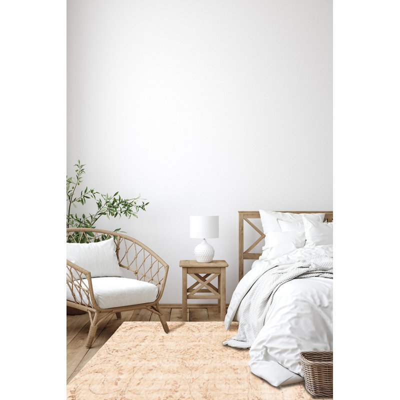 Tapis kaki clair rétro Danuel 3 pi 5 po x 5 pi 11 po
