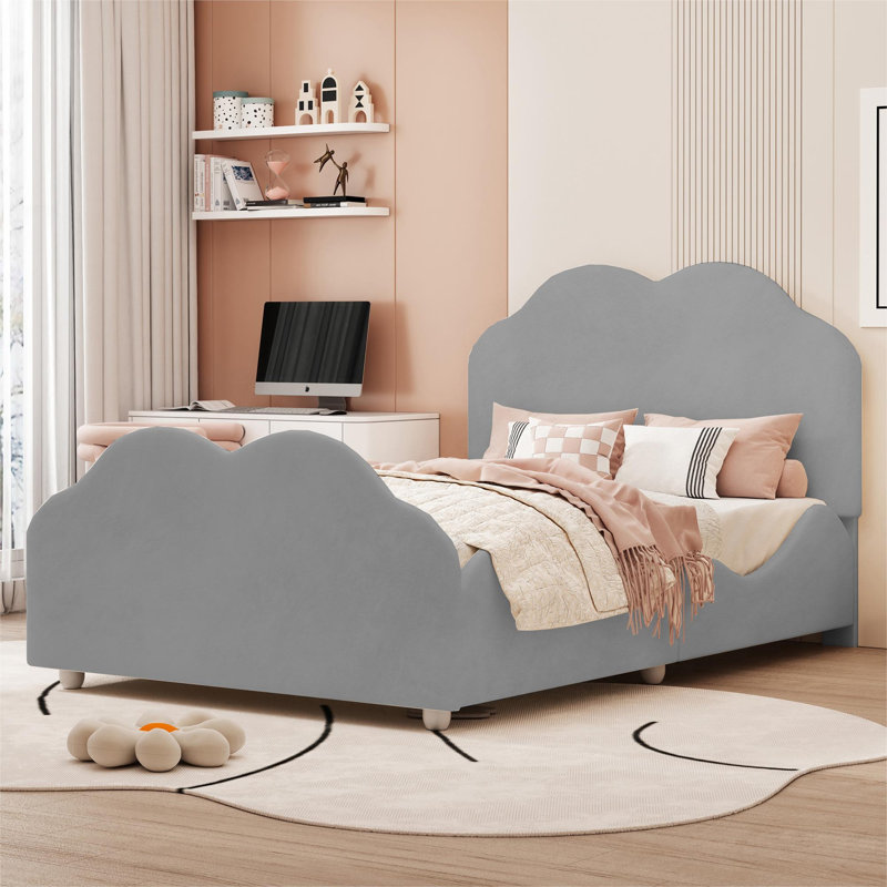 Glenarm Upholstered Bed, Grey