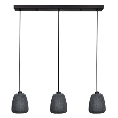 Luminaire suspendu noir 3 lumières Chenai