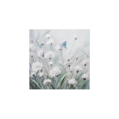 Hand -painted floral shimmer acrylic painting