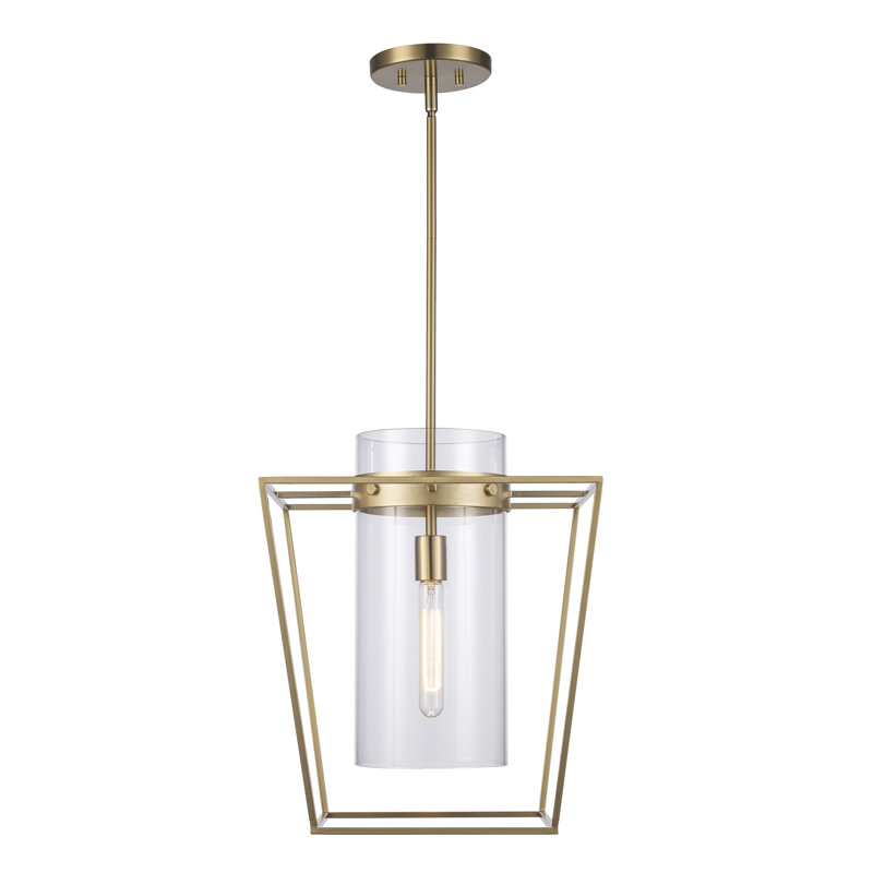 Mini-luminaire suspendu simple 1 lumière Nova, Or antique, H 53,8 po x l 15 po x P 15 po