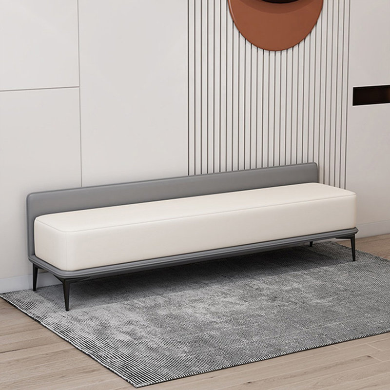 Banc rembourré gris, Gris, H 20,47 po x l 68,9 po x P 15,75 po