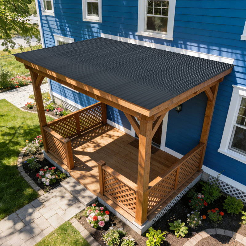 25-Piece Roof Panel Set in Matte Grey Texture for Shed, Garage, and Patio, Grey