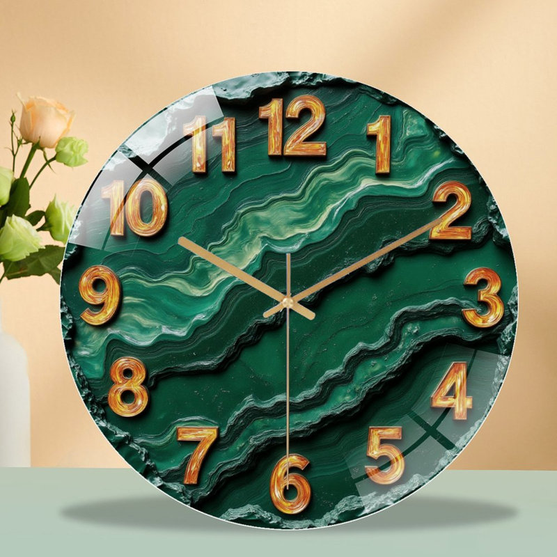 Horloge murale 12 po Malachite