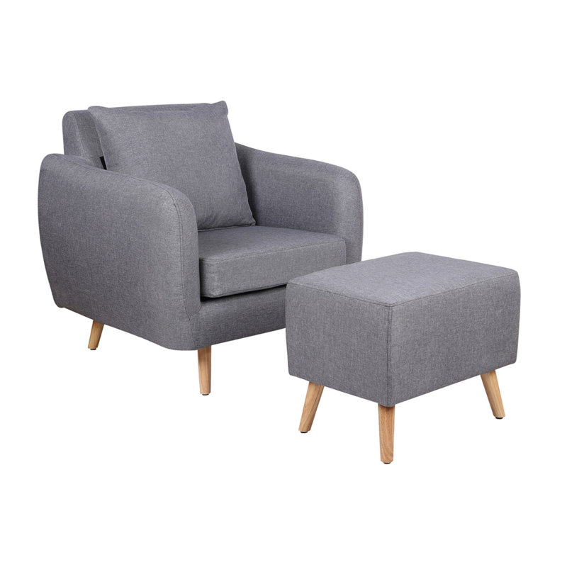 Anthea Upholstered Armchair with Footstool