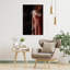 Ethereal Woman In Red Classic Delicate Dramatic Flower Portrait Wall Art Print 1 Piece Wrapped Canvas Wall Art-792491894
