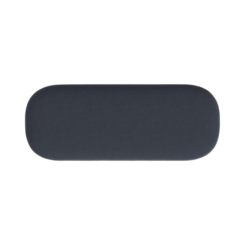 Ellipse Blue Velvet Storage Bench with Metal Legs