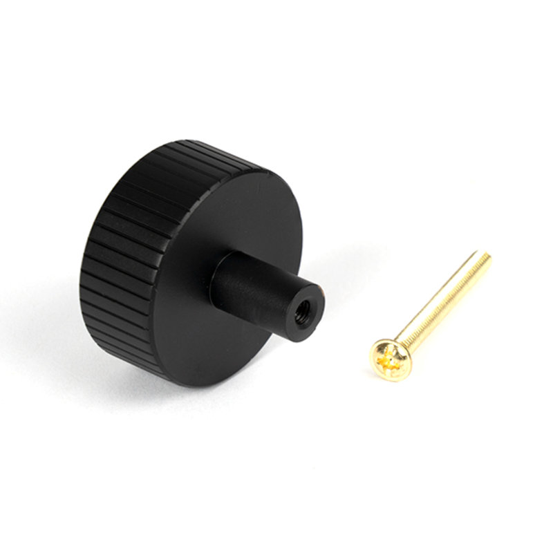 Round Knob, 4 cm, Matt Black