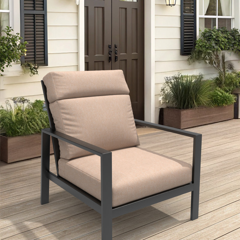 Outdoor High Back Chair Cushion, Adirondack Chair Cushion Set, 6 Inch, Beige