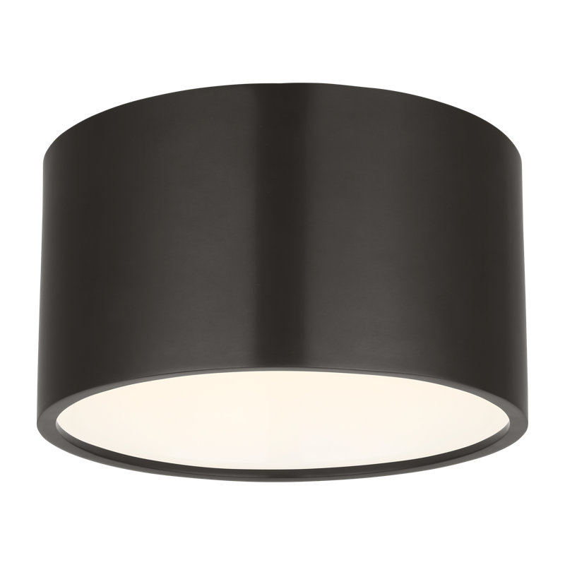 Dola 1 - Light LED Flush Mount, Bronze, 6" H x 13" W x 13" D, Clear/Bronze