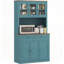 Tablettes réglables avec garde-manger, support pour micro-ondes, huche de cuisine avec 2 tiroirs-125199408