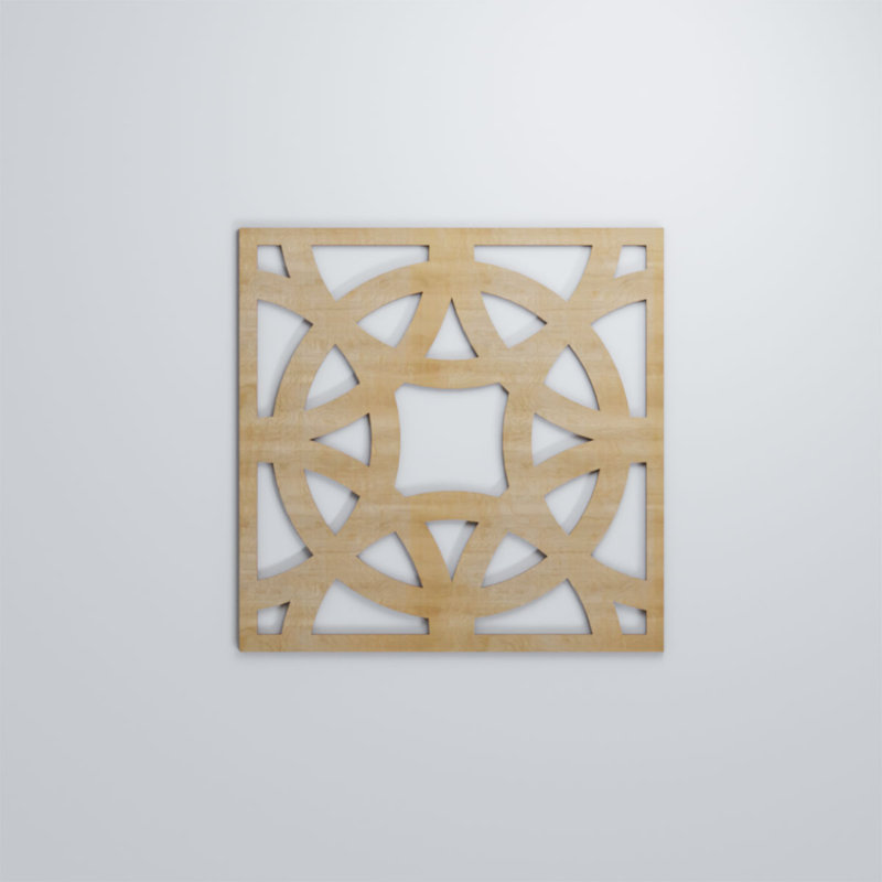 Panneaux muraux décoratifs en bois Brownsville, Aulne, H 7 3/8 po x l 7 3/8 po x P 1/4 po