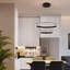 2 Rings 60cm Tiered Chandelier,Modern Dimmable LED Acrylic Crystal Chandelier for Living Room
