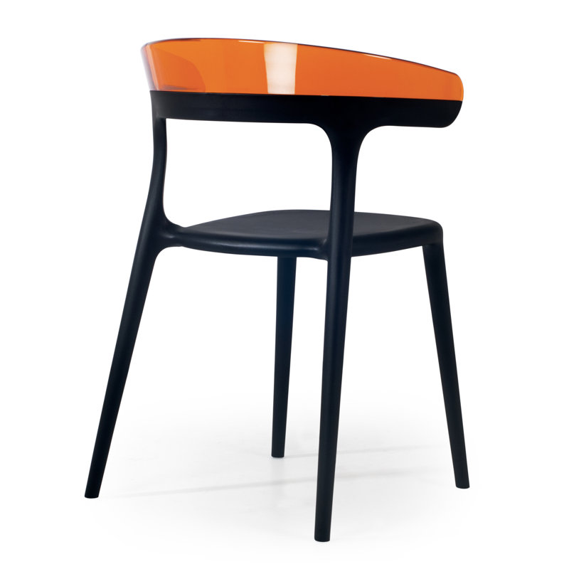 Chaise de terrasse empilable Mia, Noir/orange