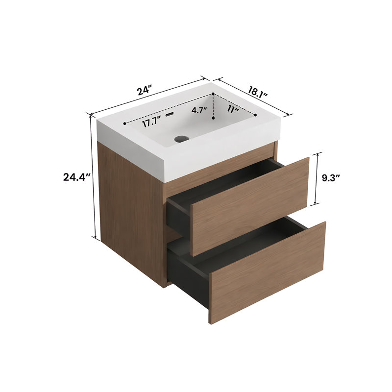 Bathroom Vanity with Top, 24"