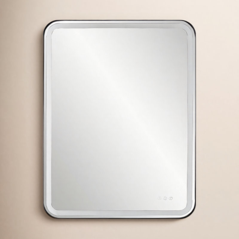 Miroir de salle de bain Mattia, Noir satiné, 40 po x 30 po
