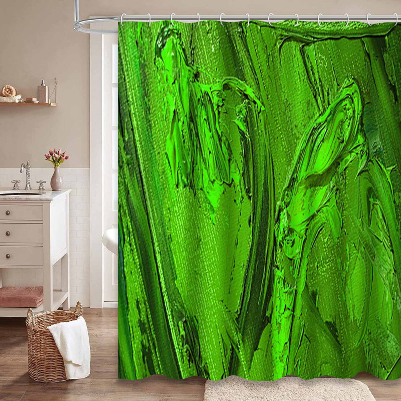 Rideau de douche coloré vert lime de mer avec 12 crochets, L 72 po x l 72 po