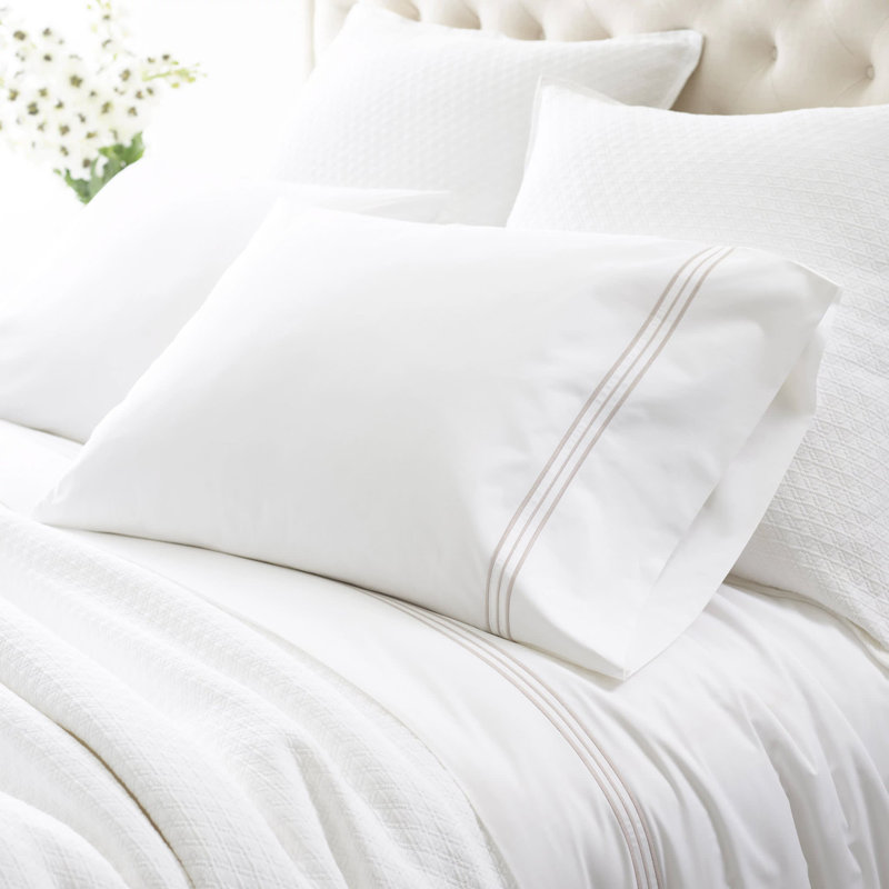 Trio Flat Sheet, Twin/Twin XL Flat Sheet , Pearl Gray