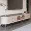 Meuble télé moderne en bois massif blanc-926062570
