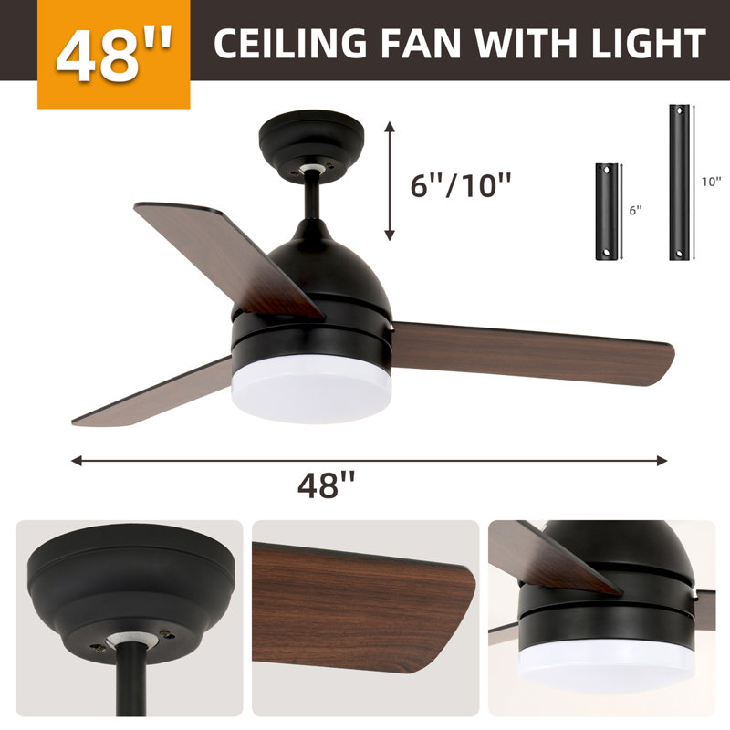 Ventilateur à lame droite minimaliste 48 pouces