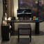 Bureau noir en bois massif en forme de L-108803829-108803830