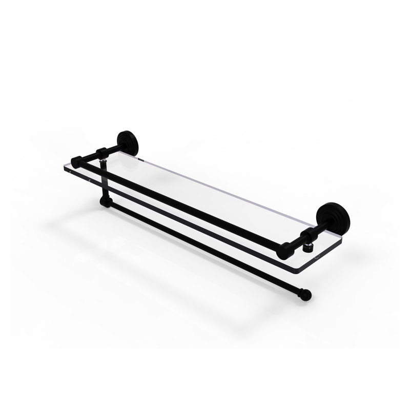 Beresford Bracket Shelf with Towel Bar, Matte Black