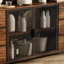 Armoire de cuisine avec portes en filet, buffet multi-tiroirs avec étagère