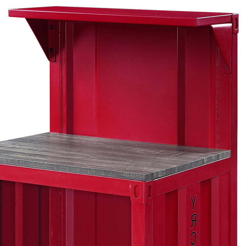Naleia Rectangle Reception Desk, Red