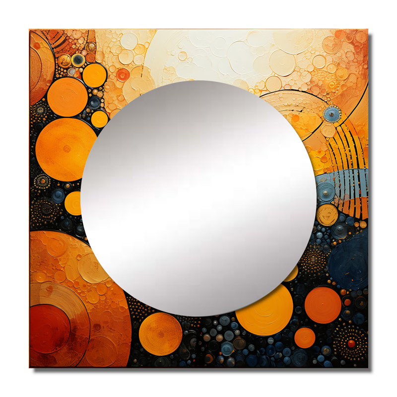 Josilin - Miroir carré abstrait à collage pour décor mural, 23 po x 23 po