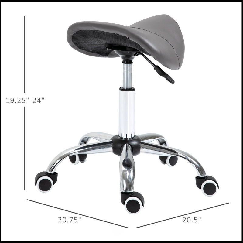 Tabouret ergonomique à roulettes en cuir polyuréthane