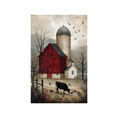 Red Barn Unframed Canvas Wall Art 24" X 36"