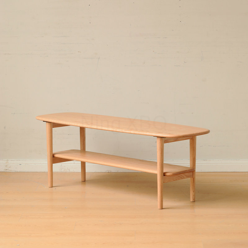 Center Table Low Table 100% Solid Wood Top Plate Desk Coffee Table Width 100 X Depth 40 X Height 42 Cm Study Desk Work From Home Easy To Assemble Natural Wood With Storage Shelf Natural Writing Desk