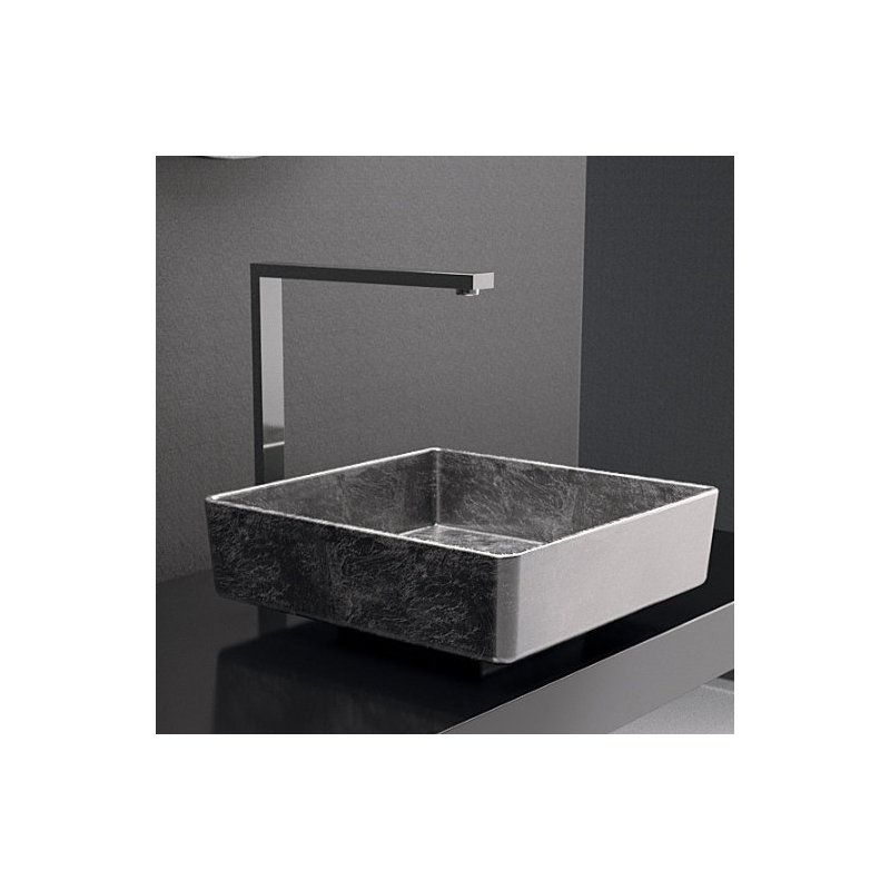 15.7'' L Bathroom Sink, Silver Leaf