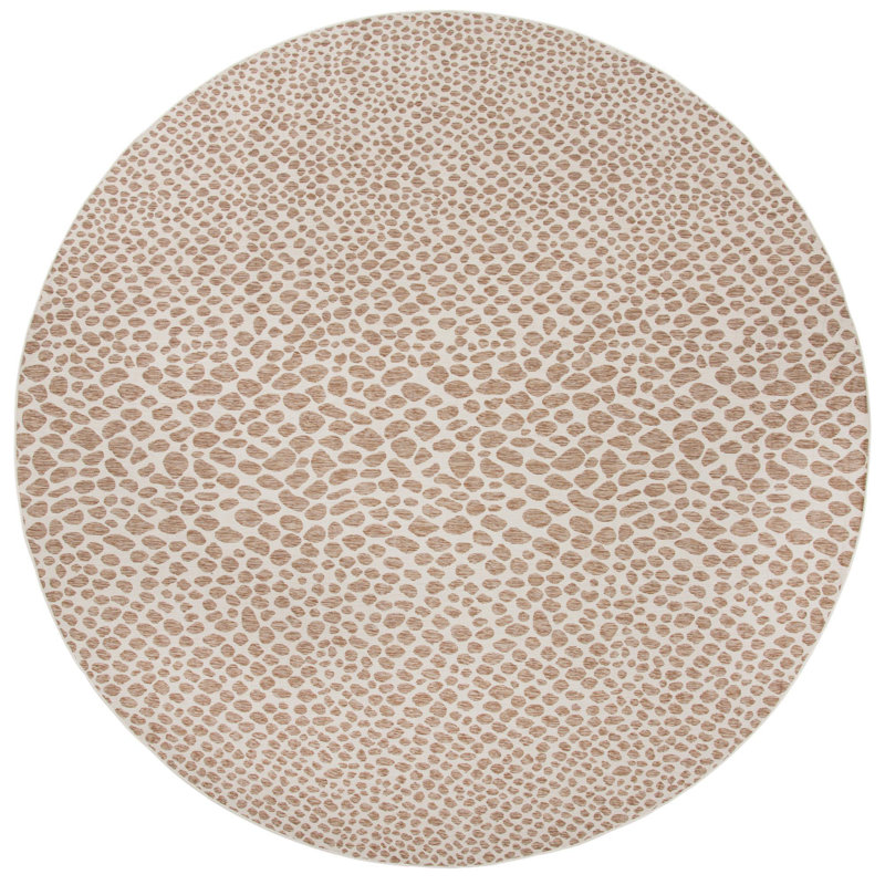 Tapis d'extérieur couleur os, Rond 13 pi