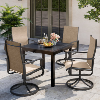 Ensemble de 4 fauteuils de patio à bascule pivotants pour l'extérieur