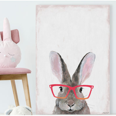 'Trendy Bunny' Print On Wrapped Canvas