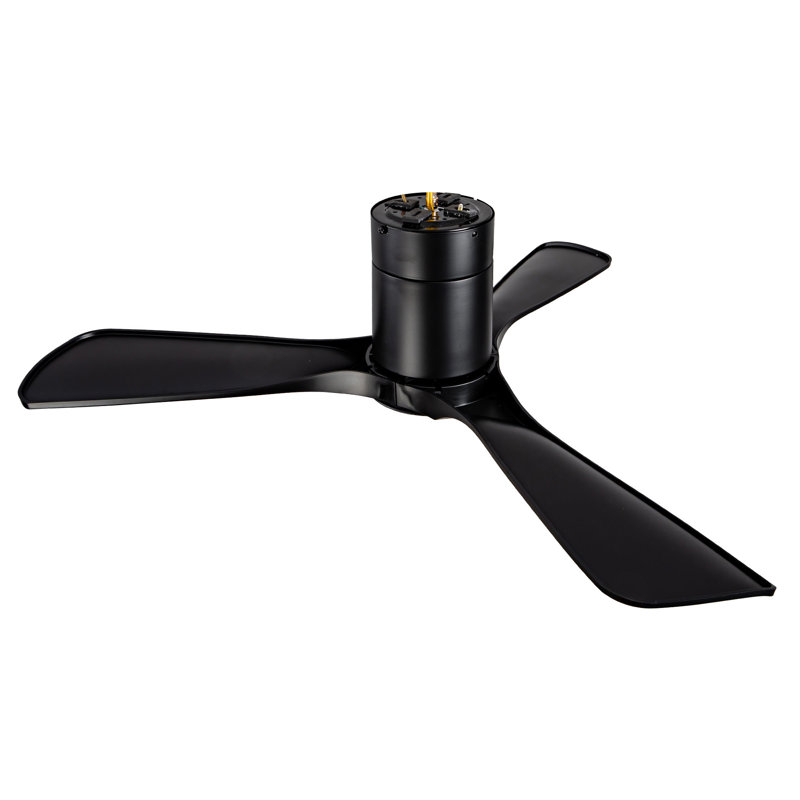 Ceiling Fan With Lights 42 Inch Flush Mount Ceiling Fan With Remote Control, 42" Wide, Black