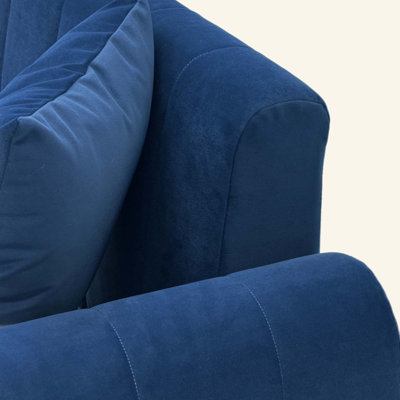 Ensemble de canapé en velours rétro 2 pièces, ensemble de canapé de salon moderne avec pieds en métal doré, ensemble de canapé rembourré de luxe avec sièges confortables et profonds, mobilier de maison contemporain