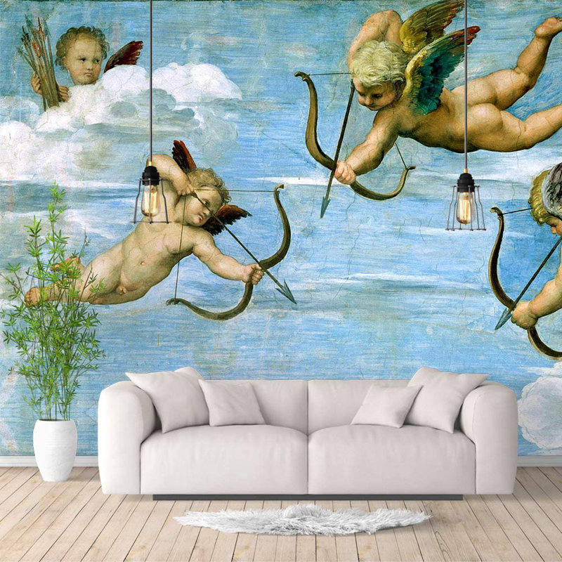 Murale «Triomphe de Galatée Cupidon» par Raphael, L 100 po x l 144 po
