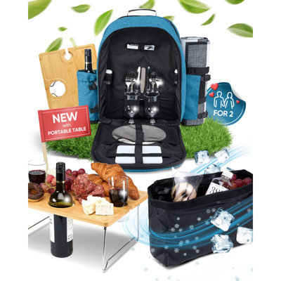 Gift Picnic Backpack Cooler Picnic Basket With Blanket Picnic