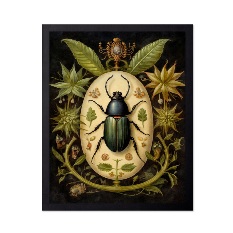 Coléoptère botanique no 3, Black Framed, Poster, 18"H x 24"W